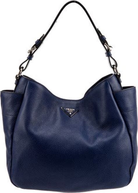 prada azzuro|PRADA Vitello Daino Side Pocket Hobo Azzurro .